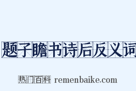 题子瞻书诗后反义词是什么意思的图片